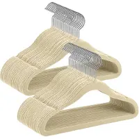 Songmics - Kledinghangers - Kinderkleerhangers Set van 50 - Fluwelen Hangers - 360° Draaibare Haak - Antislip