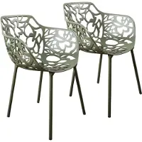 DS4U - Cast eetkamerstoel - Set van 2 - Avocado - Aluminium - Met armleuning