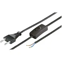 Goobay Aansluitsnoer | | 1.5 meter (2x 0.75mm², Met schakelaar, Zwart)
