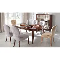 AEA Luxus Esstisch Hochglanz Braun Esszimmer Set 6 Stühle Tisch Holz Möbel 7tlg.