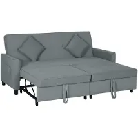 HOMCOM Slaapbank Polyester, Eucalyptushout 196L x 90B x 89H cm Grijs