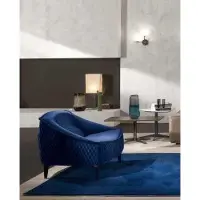 AEA Sessel Möbel Modern Stoff Lounge Textil Luxus Sitz Relax Möbel Blau Prianera