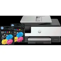 HP OfficeJet Pro 8124e + 2 zwarte + 2 kleuren cartridges