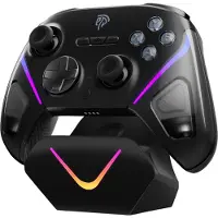 EasySMX D10, een multiplatform controller (PC, mobiel, Switch), met RGB-verlichting, TMR joystick, RF 2,4 GHz/Bluetooth, zwart, draadloze controller