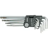 VOREL HEX KEY W. BALL SET 9PCS 210MM CrV
