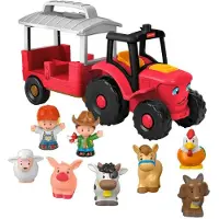 Ginza.se Little People Dierenverzorgingsboerderij Tractor Cadeauset - Muzikale tractor met figuren