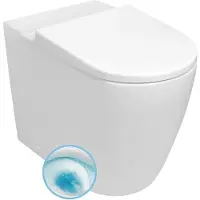 Sapho Turku Toiletpot voor duobloktoilet, Vortex randloos, verhoogde zithoogte 64x38cm, onder-/achteruitlaat, wit