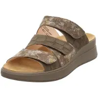 Think! Damen slippers van chroomvrij gelooid leer, model 3-000444, kleur: grunge/combinatie 9