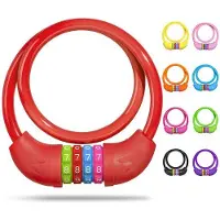 Benza Ibenzoa Kinderfiets slot – 4-cijferig, kleurrijk kabelslot, 650 mm, stalen kabel met 10 mm PVC-bescherming, geschikt voor kinderfietsen, loopfietsen en scooters