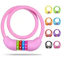 Benza Ibenzoa Kinderfiets cijferslot – 4-cijferig combinatie slot (10.000 codes), kleurrijk, 650 mm stalen kabel met 10 mm PVC-coating – geschikt voor fiets, scooter en kinderwagen