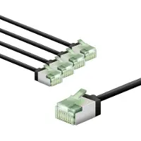 Goobay CAT 8.1 netwerkkabel, set van 5 stuks / patchkabel, afgeschermd, superflexibel, U/UTP