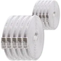 1aTTack.de 0,5m - Wit - 10 stuks - Cat.6 plat netwerkkabel. Plat Cat6-kabel