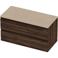 Basic Line Deck 46 Badmeubel 100x46x54cm - Greeploos - Topblad Sand Stone - Zonder Kraangat - Barista Oak - Badkamermeubels, Badmeubel Sets