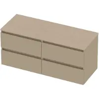Basic Line Deck 46 Badmeubel 120x46x54cm - 4 Lades - Greeploos - Topblad Sand Stone - Zonder Kraangat - Matt Beige - Badkamermeubels, Badmeubel Sets