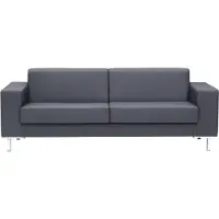 AEA Sofa 2 Sitzer Büromöbel Leder Couch Polster Design Luxus Grau