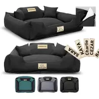 AIO Factory Hondenbed KINGDOG MM43, 75x65 cm, gepersonaliseerd, afneembaar, antislip, zwart