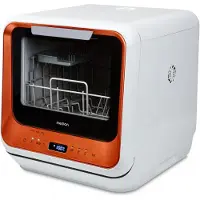 Medion Mini vaatwasser DWT20 (tafelvaatwasser, 2 couverts, werkt met/zonder wateraansluiting, 6 programma’s, babyflessen, starttijdkeuze, vrijstaand), brons