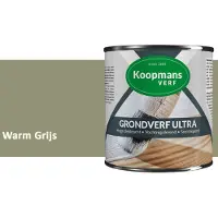 Koopmans Verf Koopmans Grondverf Ultra – Grondverf Hout & Metaal Binnen en Buiten – Vochtregulerende Primer – Hoge Dekking – Zijdeglans – Warm Grijs – 375 ml