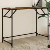 Markenlos Bureau van gerookt eikenhout, afmetingen 100x45x76 cm, met een gepoedercoat stalen frame