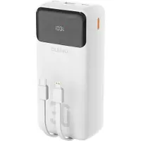 Dudao Powerbank 30000mAh USB-A USB-C K15Max PD 22,5W met USB-C iPhone Lightning-kabels - Wit