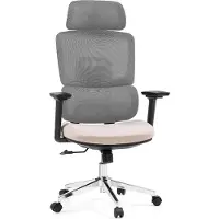 Hjh OFFICE Bureaustoel / draaistoel Ergomy Pro met netstof / zitting van stof grijs/beige