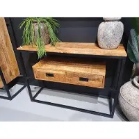 OEM Tafel met 2 vakken, afmetingen 110x35x77 cm, mahoniehout en metaal