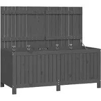 vidaXL Tuinkist, grijs, 147x68x64 cm, massief grenenhout