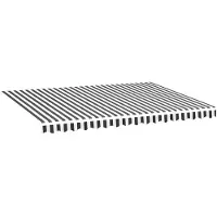 vidaXL Vervangingsdoek voor luifel 400x300 cm antracietkleurig en wit