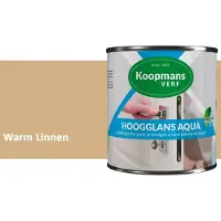 Koopmans Verf Koopmans Hoogglans Aqua Lak – 750 ml – Warm Linnen – Hoogglans Verf – Sneldrogend & Biobased – Voor Binnen en Buiten – Hout & Metaal
