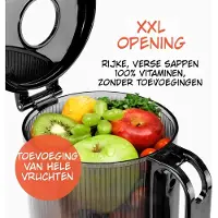 Kavo - Slowjuicer - Cold Press Juicer - Sapmaker voor Groente & Fruit - Zwart - 21cm x 20cm x 44cm