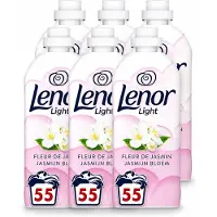 Lenor 6 x Light - Wasverzachter - Jasmijnbloem - Fris & Zacht - 55 Wasbeurten - Voordeelverpakking - 6 stuks