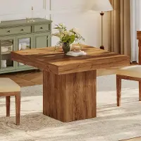 Tribesigns Eettafel voor 4 personen, landelijke stijl, kleine eettafel voor de keuken, met een stevige basis, houten eetkamer meubilair, geschikt voor eetkamer en keuken, walnootkleur