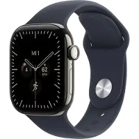Apple Watch Series 12 GPS + Cellular 42 mm Titanium Case Natural met Sport Band Navy - S/M