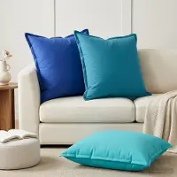 vidaXL Kussensloop 6 st HOUTEN Lichtblauw 80 x 80 cm Polyester