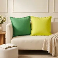 vidaXL Kussen met kussen HOUTEN 12 st Groen Polyester