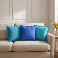 vidaXL Kussensloop 2 st HOUTEN Koninklijk Blauw 40 x 40 cm Polyester