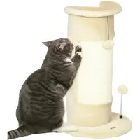 PawHut Kraboom, 58 cm krabpaal voor katten, kattenboom met krabbal