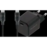 BlueBuilt Power Delivery Oplader 45W + Usb C Kabel 3m Nylon Zwart