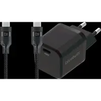 BlueBuilt Power Delivery Oplader 45W + Usb C Kabel 1,5m Nylon Zwart
