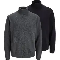 Jack & Jones Trui 'JJEBASIC' grijs gemêleerd / zwart