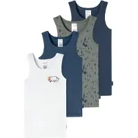 Schiesser Onderhemd ' Fine Rib Multi ' donkerblauw / kaki / wit