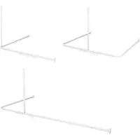 Sealskin - Easy Roll Douchegordijnstangset - Universeel - L en U vorm montage mogelijkheden - 90x90x90 cm - Wit