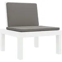vidaXL 3-delige Loungeset met kussens PP wit