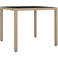 vidaXL 3-delige tuin-bistroset met kussens, beige, polyrotan
