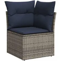 vidaXL 6-delige tuinmeubelset met kussens, grijs, polyrotan