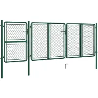vidaXL Tuinpoort staal 400x125 cm groen