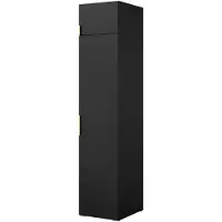 Mzm24 Kledingkast met planken en bovenkast Napoli 1D 50, zwart (met zwarte of gouden handgrepen)