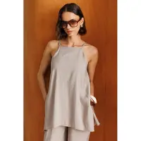 MixRay Brede-Pijpen Halter Jumpsuit