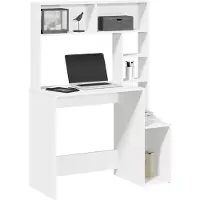vidaXL Bureau met plank, wit, 100x45x140 cm, houtvezel