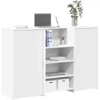 vidaXL Ontvangstbalie, wit, 155x50x103,5 cm, houtvezel